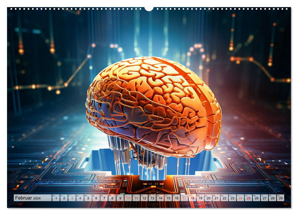 KI - Wie sich die künstliche Intelligenz selbst sieht (CALVENDO Wandkalender 2024)