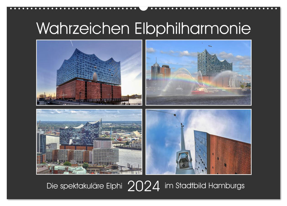 Wahrzeichen Elbphilharmonie (CALVENDO Wandkalender 2024)
