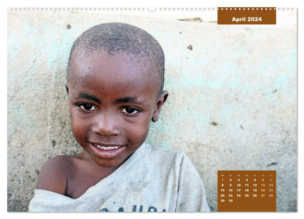 Portraits d'enfants d'Afrique (Calendrier mural CALVENDO Premium 2024) 