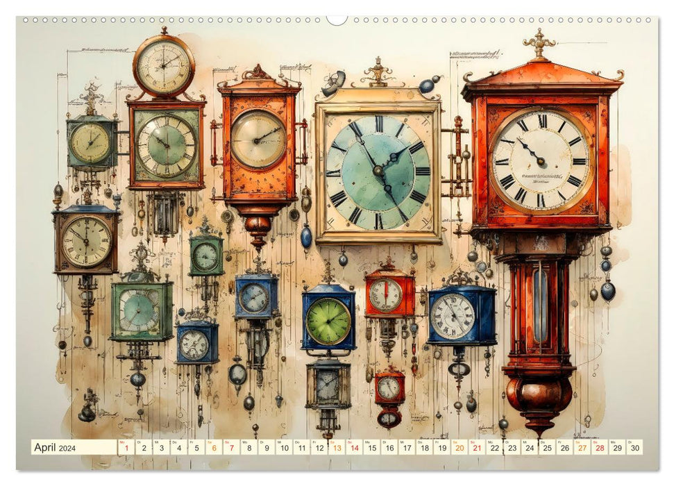Heure de l'horloge (calendrier mural CALVENDO 2024) 