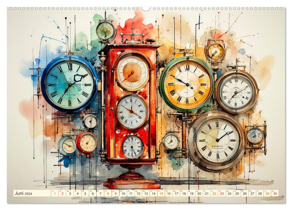 Heure de l'horloge (calendrier mural CALVENDO 2024) 
