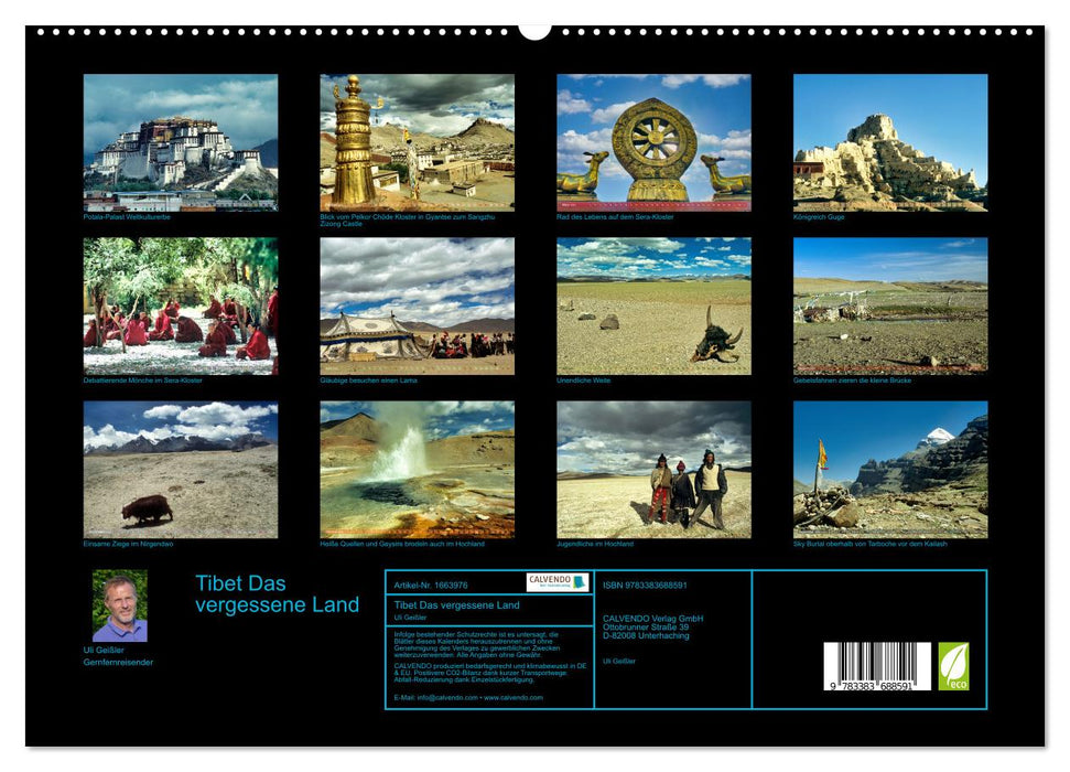 Tibet La Terre Oubliée (Calvendo Premium Wall Calendar 2024) 