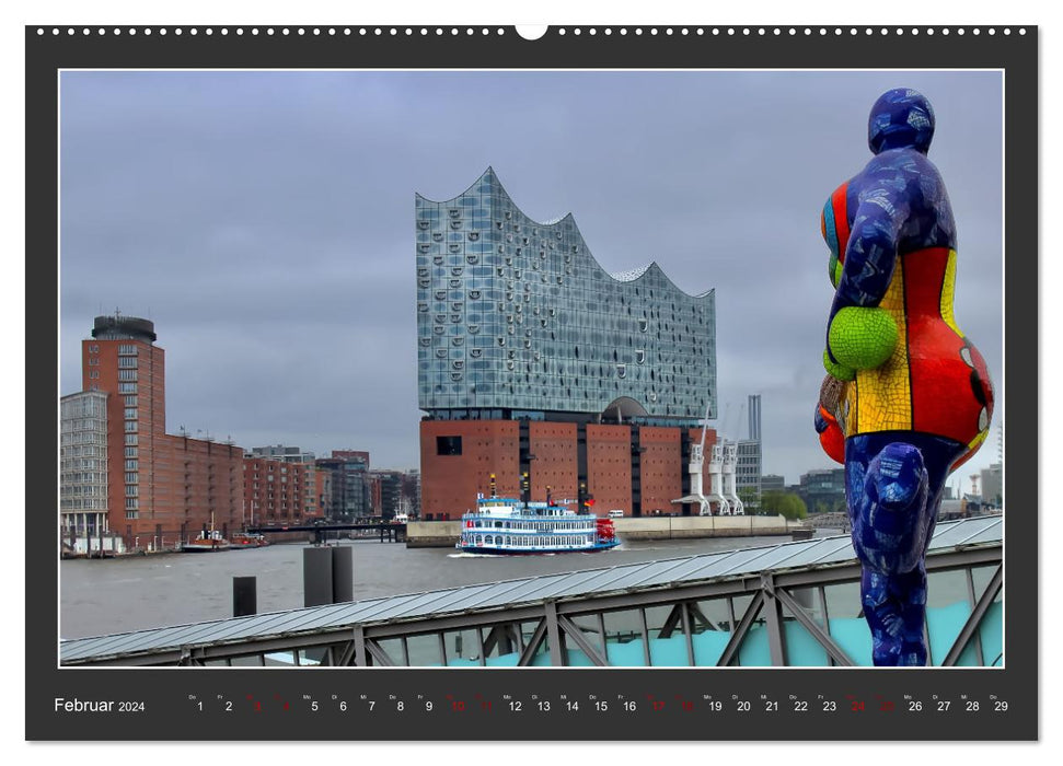 Landmark Elbphilharmonie (Calvendo Premium Calendrier mural 2024) 