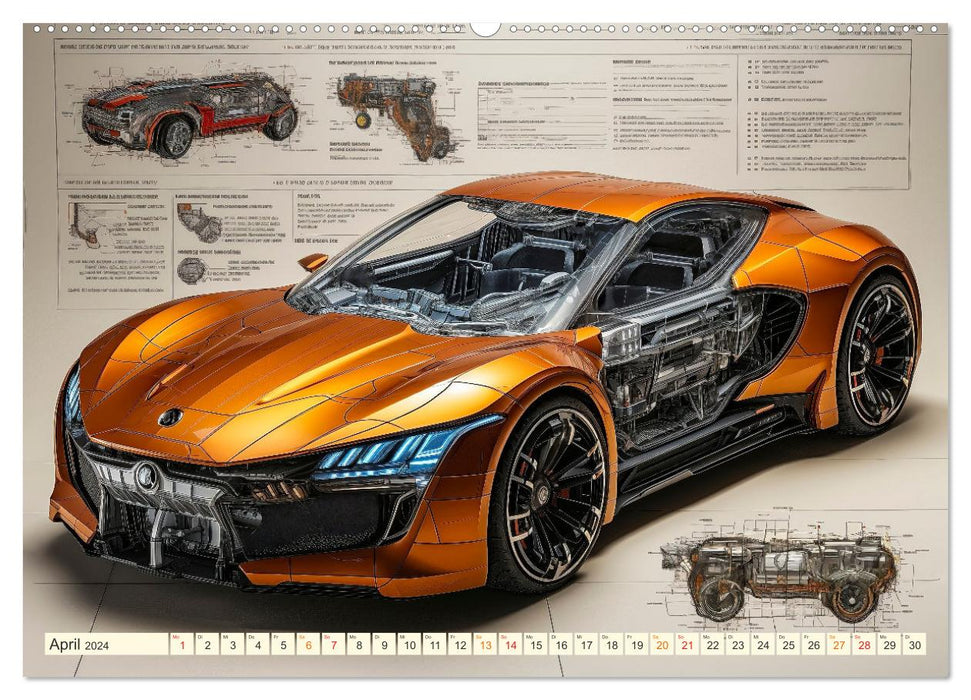 Focus sur l'avenir du design automobile (Calendrier mural CALVENDO Premium 2024) 