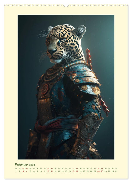 Tierische Samurai (CALVENDO Wandkalender 2024)