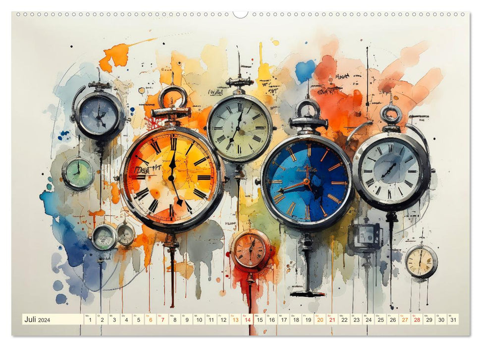 Uhren Uhrzeit (CALVENDO Premium Wandkalender 2024)
