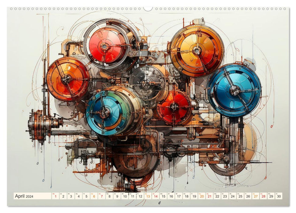 Maschinen Zukunft Kunst (CALVENDO Wandkalender 2024)