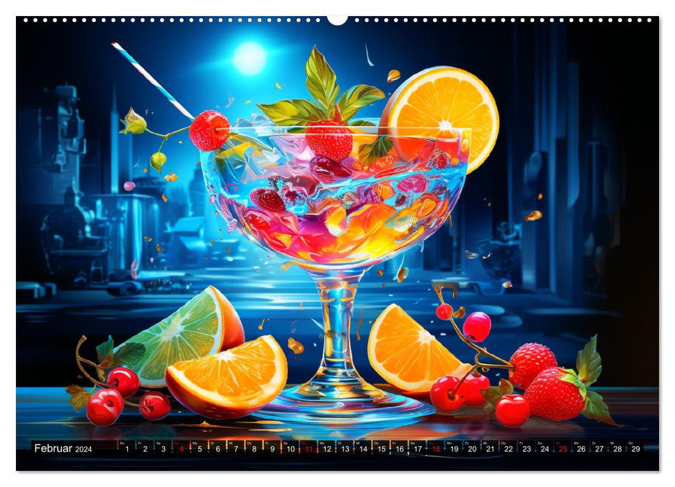 Cocktails. Variété de boissons fruitées (Calendrier mural CALVENDO 2024) 