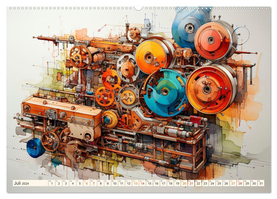 Maschinen Zukunft Kunst (CALVENDO Premium Wandkalender 2024)