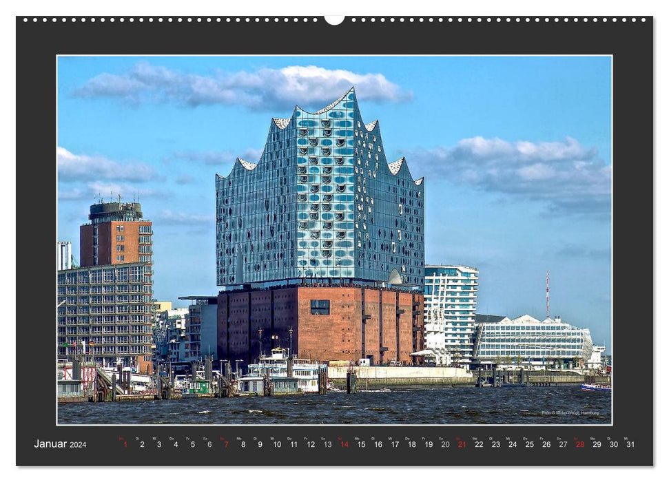 The Elbphilharmonie Hamburg (Calvendo Premium Calendrier mural 2024) 