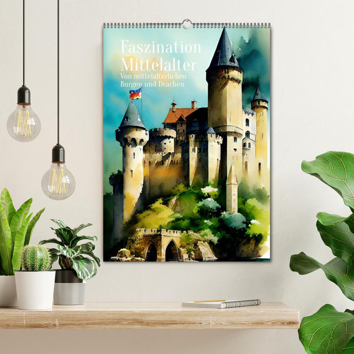Faszination Mittelalter - Von mittelalterlichen Burgen und Drachen (CALVENDO Wandkalender 2024)