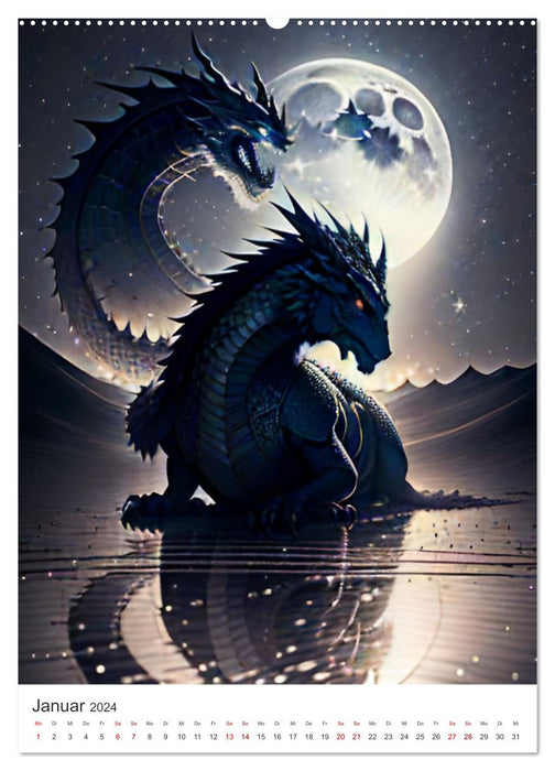 La magie des dragons - mystique et étrange (calendrier mural CALVENDO 2024) 