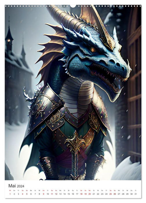 La magie des dragons - mystique et étrange (calendrier mural CALVENDO 2024) 