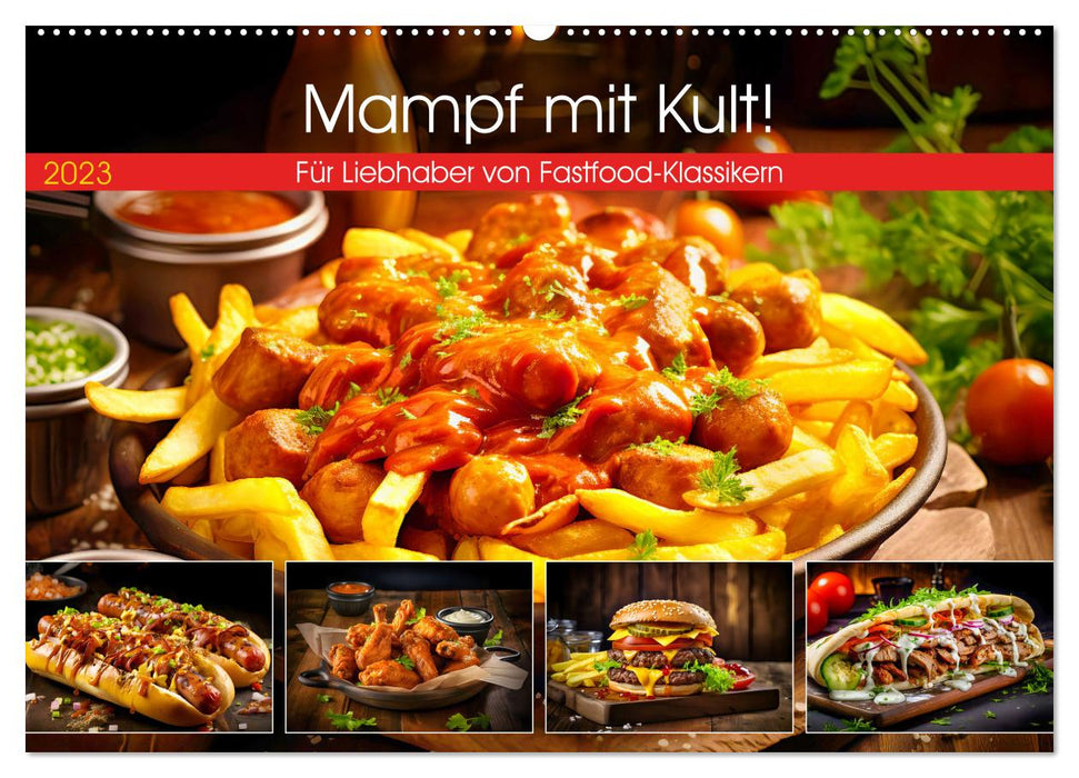 Mampf mit Kult! - Für Liebhaber von Fastfood-Klassikern (CALVENDO Wandkalender 2024)
