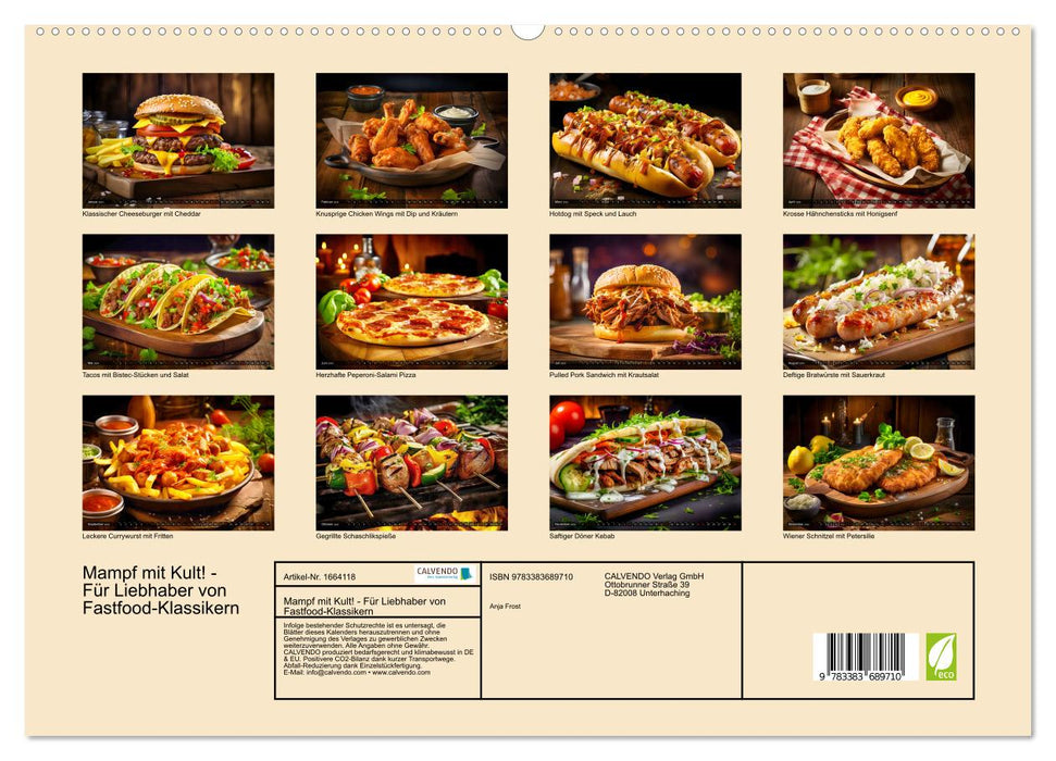 Mampf mit Kult! - Für Liebhaber von Fastfood-Klassikern (CALVENDO Premium Wandkalender 2024)