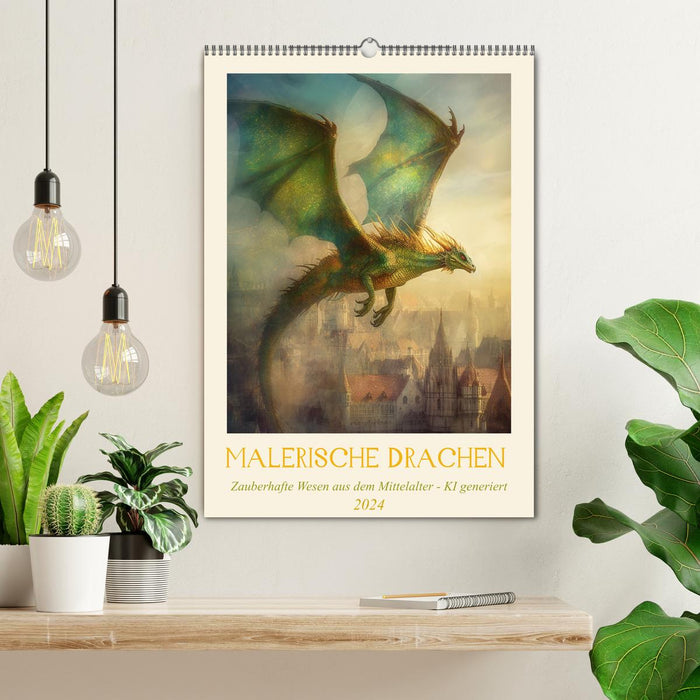 Malerische Drachen (CALVENDO Wandkalender 2024)