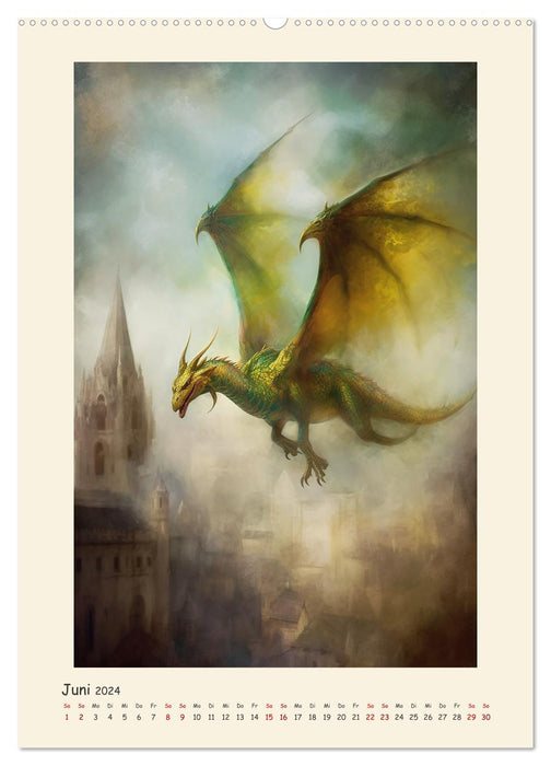 Dragons pittoresques (Calendrier mural CALVENDO 2024) 