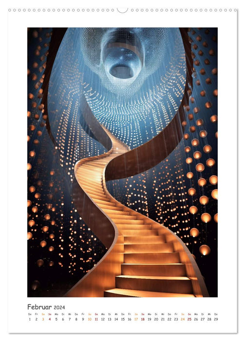 Escaliers bizarres (calendrier mural CALVENDO 2024) 