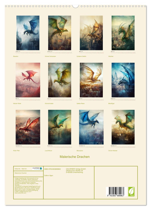 Malerische Drachen (CALVENDO Premium Wandkalender 2024)