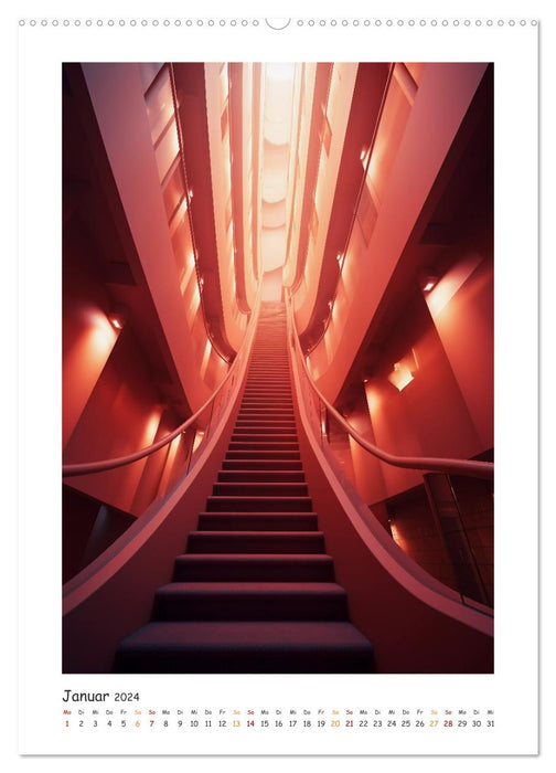 Escaliers bizarres (Calendrier mural CALVENDO Premium 2024) 