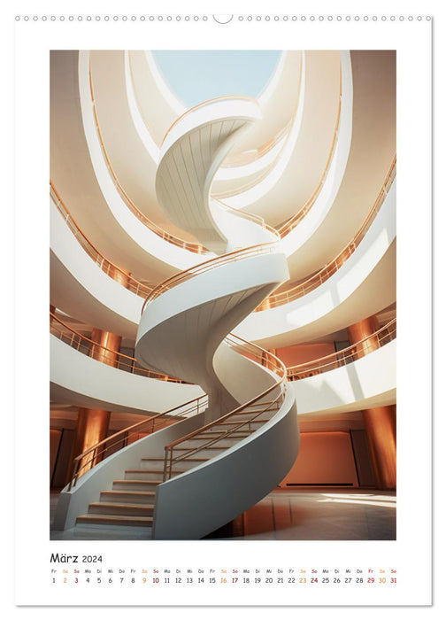 Escaliers bizarres (Calendrier mural CALVENDO Premium 2024) 