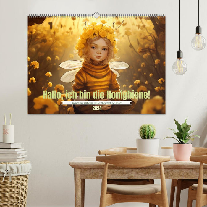 Hallo! Ich bin die Honigbiene (CALVENDO Wandkalender 2024)