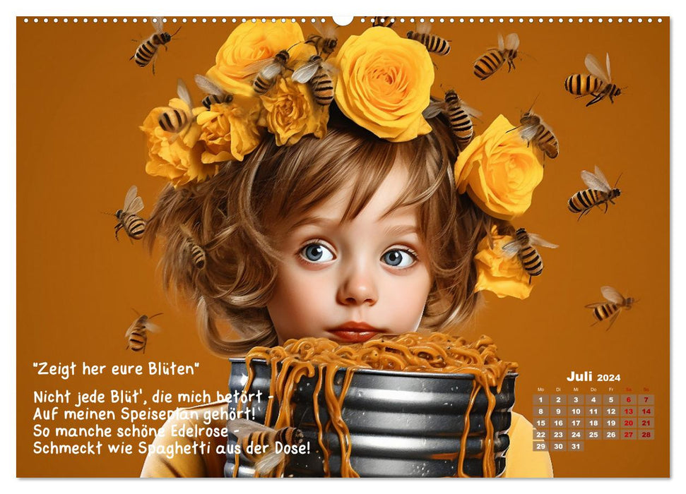 Hallo! Ich bin die Honigbiene (CALVENDO Premium Wandkalender 2024)