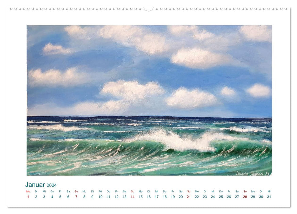 Wave Showers – Painted Waves par Michaela Spreider (Calvendo Premium Wall Calendar 2024) 