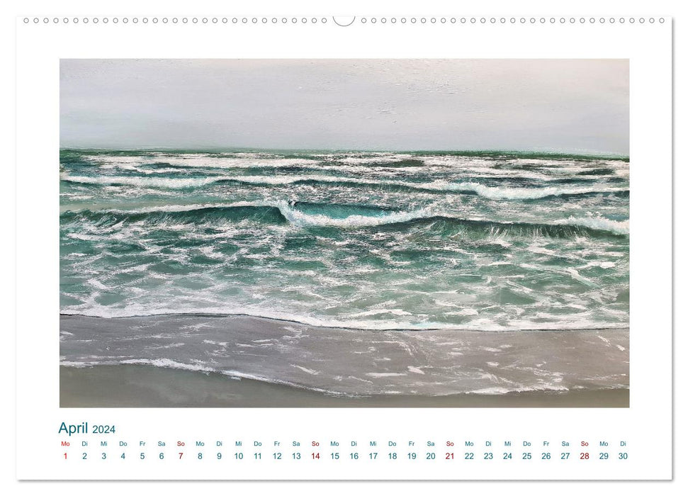 Wellenbrausen - Gemalte Wellen von Michaela Spreider (CALVENDO Premium Wandkalender 2024)