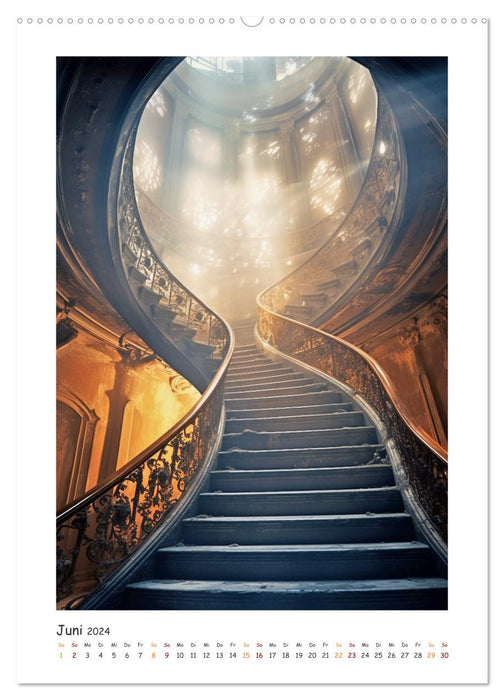 Morbide Treppenhäuser (CALVENDO Premium Wandkalender 2024)