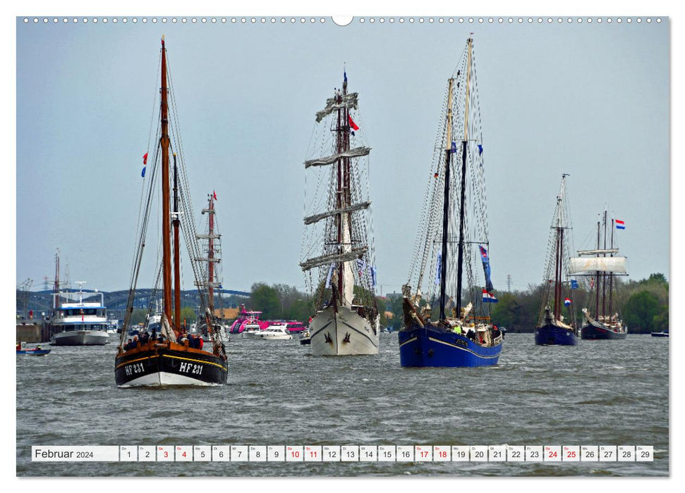 Hamburg mit Hafengeburtstag (CALVENDO Wandkalender 2024)