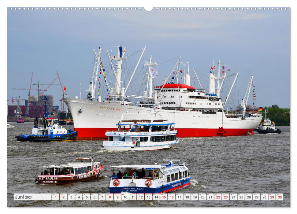 Hamburg mit Hafengeburtstag (CALVENDO Wandkalender 2024)