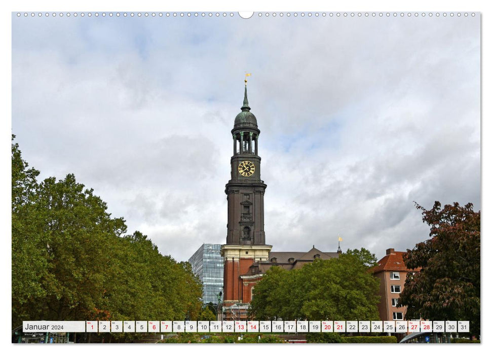 Hamburg mit Hafengeburtstag (CALVENDO Premium Wandkalender 2024)