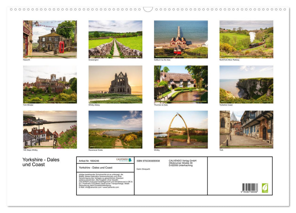 Yorkshire - Dales und Coast (CALVENDO Wandkalender 2024)