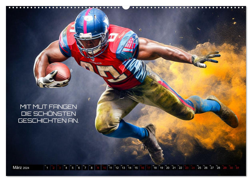 American Football und Motivation (CALVENDO Premium Wandkalender 2024)