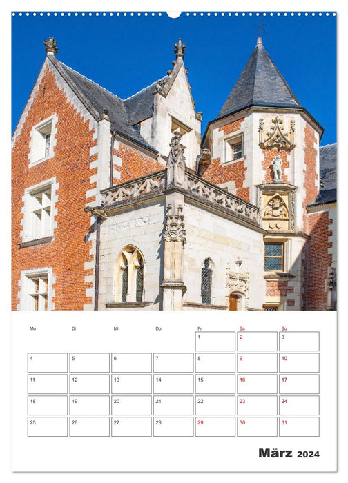 Schlösser der Loire - Reiseplaner (CALVENDO Wandkalender 2024)