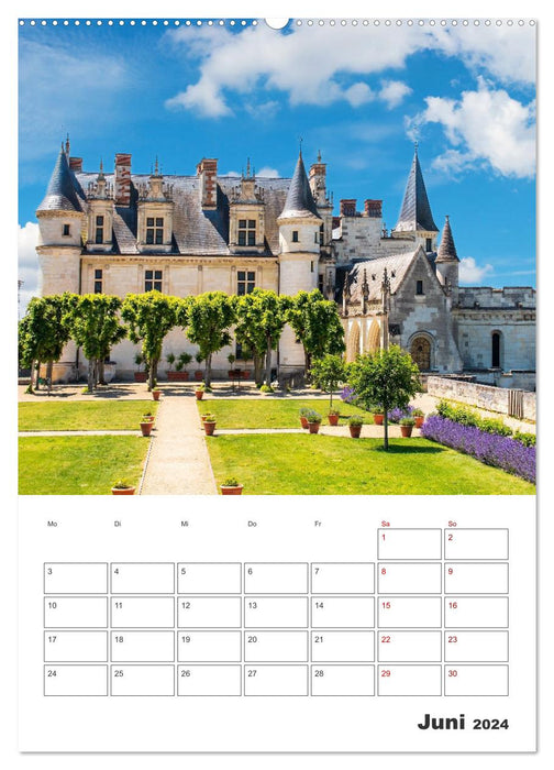 Schlösser der Loire - Reiseplaner (CALVENDO Wandkalender 2024)