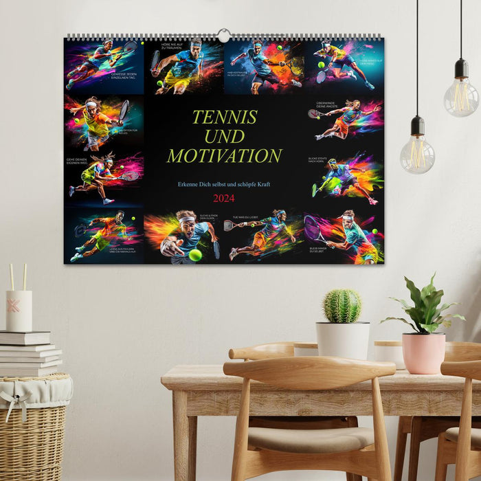 Tennis und Motivation (CALVENDO Wandkalender 2024)