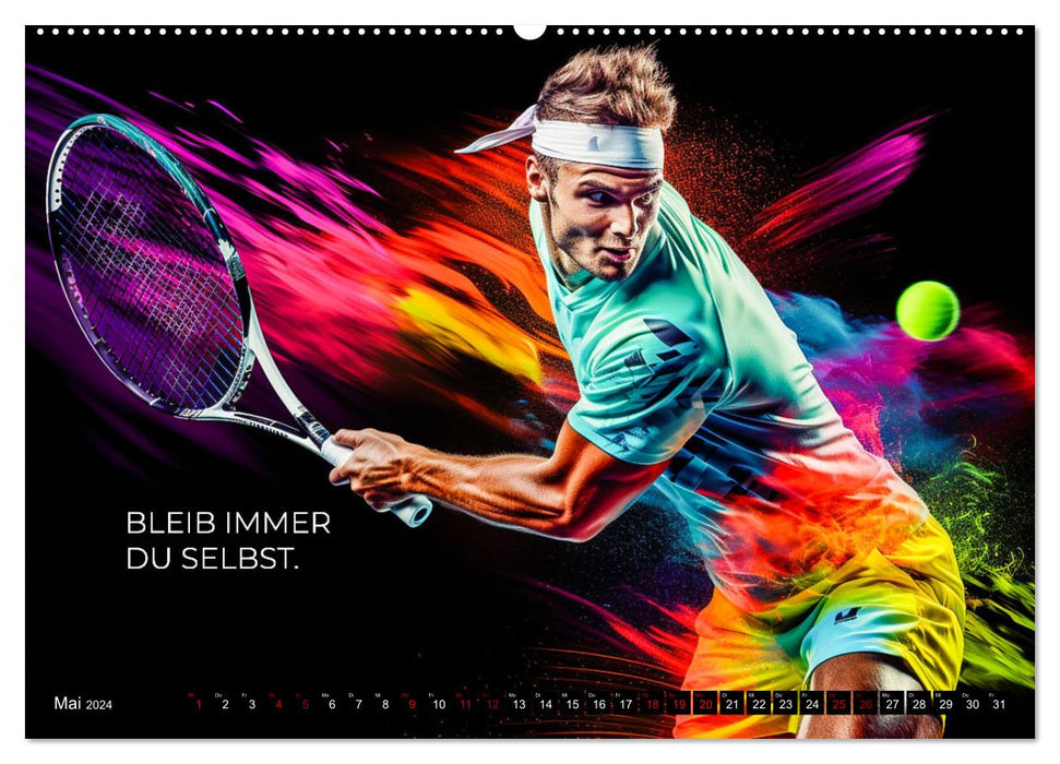 Tennis und Motivation (CALVENDO Premium Wandkalender 2024)
