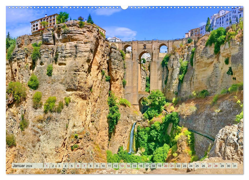 Andalusien, historische Bauwerke, weiße Dörfer, blaues Meer (CALVENDO Premium Wandkalender 2024)