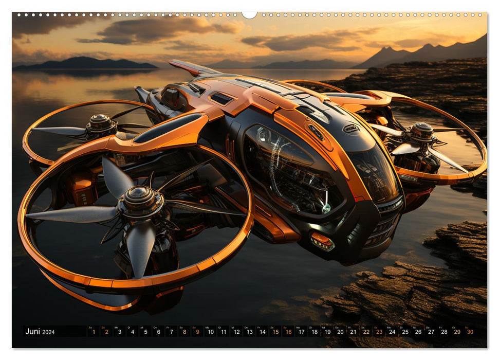 Futuristische Flieger (CALVENDO Wandkalender 2024)