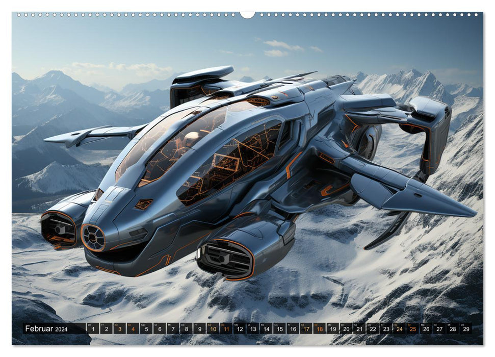 Futuristische Flieger (CALVENDO Premium Wandkalender 2024)