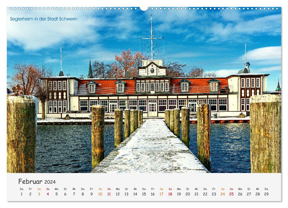 Schwerin Mecklenburg (CALVENDO Wandkalender 2024)