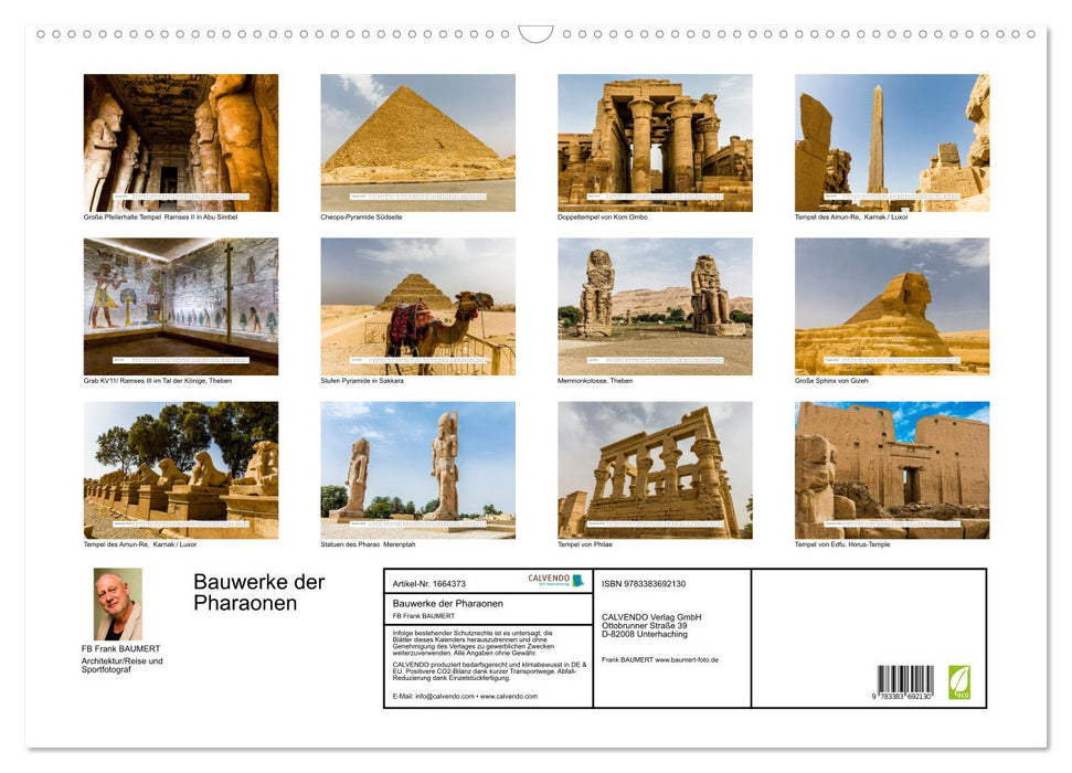 Bauwerke der Pharaonen (CALVENDO Wandkalender 2024)