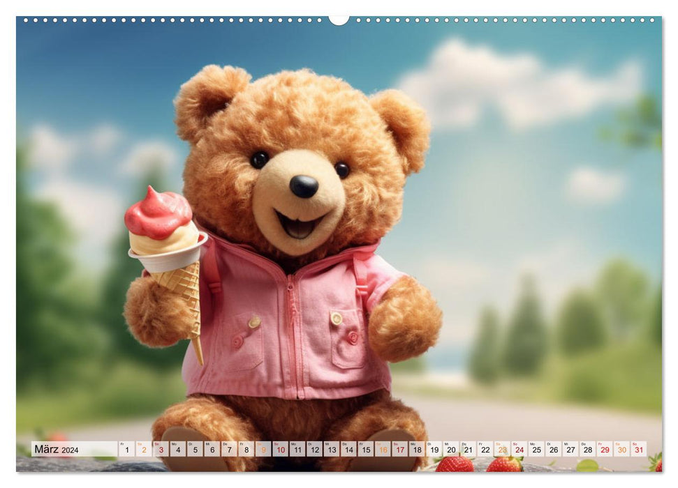 Teddybär und seine Abenteuer (CALVENDO Wandkalender 2024)