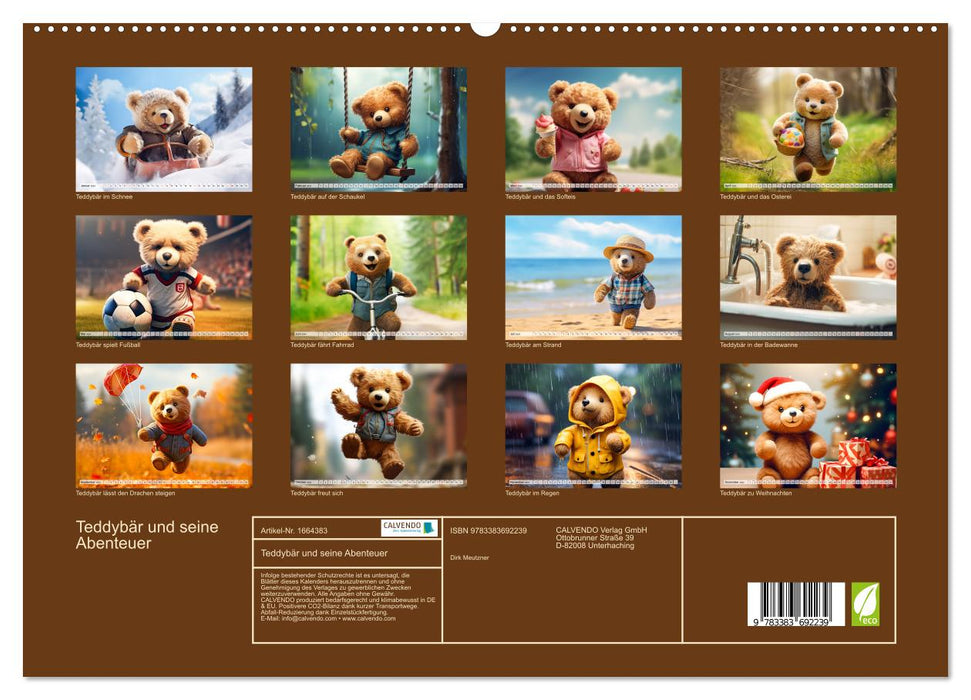Teddybär und seine Abenteuer (CALVENDO Premium Wandkalender 2024)
