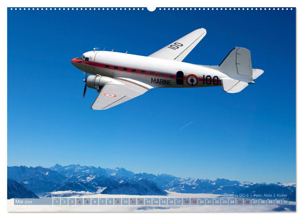 Historische Propellerflugzeuge 2024 (CALVENDO Wandkalender 2024)