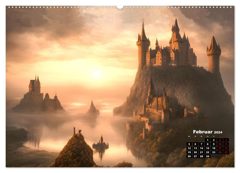 Burgen der Phantasie (CALVENDO Premium Wandkalender 2024)