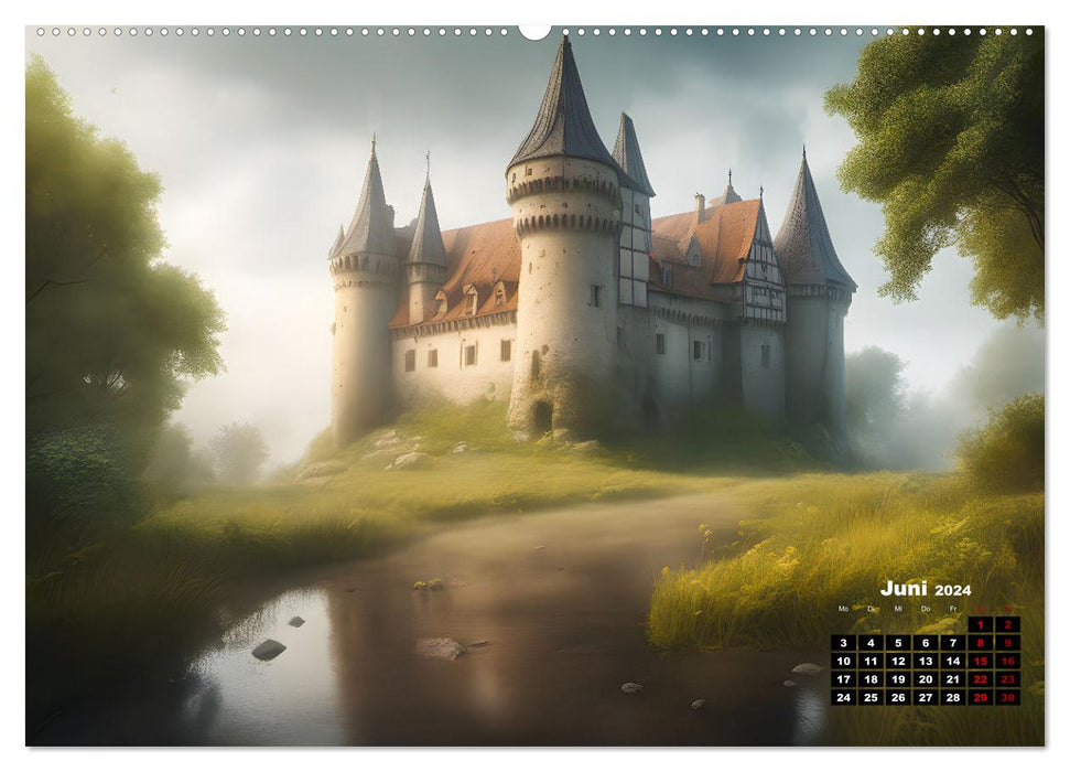 Burgen der Phantasie (CALVENDO Premium Wandkalender 2024)