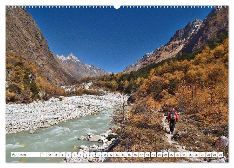 Trekking zum Kangchendzönga (CALVENDO Premium Wandkalender 2024)